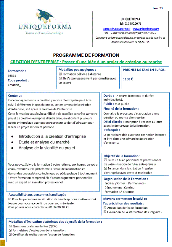 Formation - Passer d'une idée à une autre - Uniqueforma