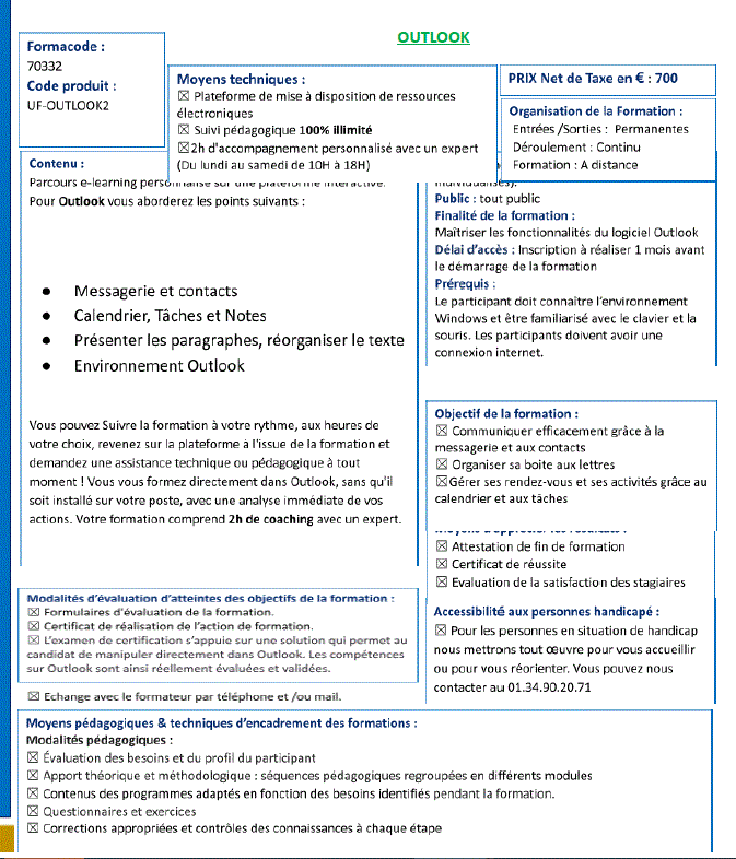 Formation outlook - Accompagnement - Niveau 1 - Uniqueforma